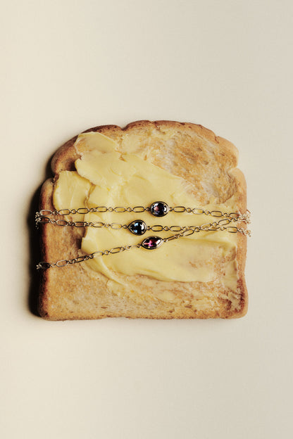 Roma Oval Gemstone Bracelet | Yellow Gold