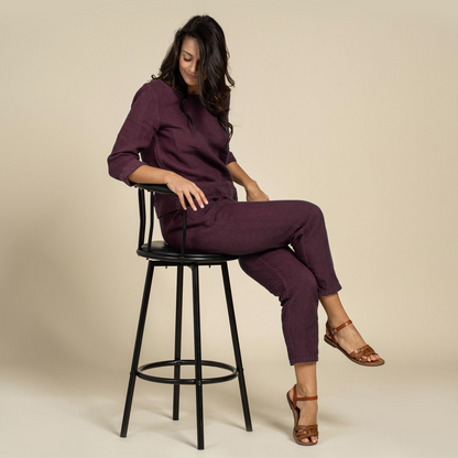 Linen Blouse Nora Shadow Purple