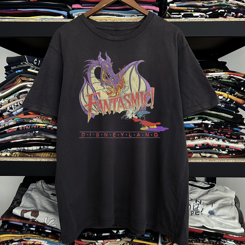 90s Fantasia 'Fantasmic' Disneyland Washed Black Tee
