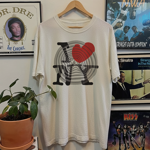 Rare Aphex Twin I Love NY Washed White Tee