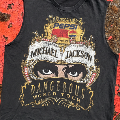 Michael Jackson's Dangerous 90's - Vintage Cut-Off Black T-Shirt
