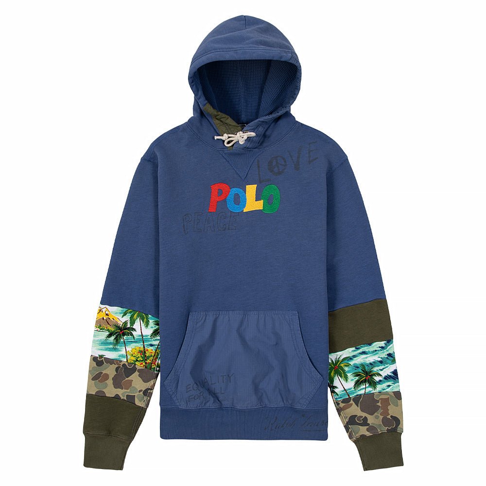 Patchwork Fleece Hoodie | Royal Multi