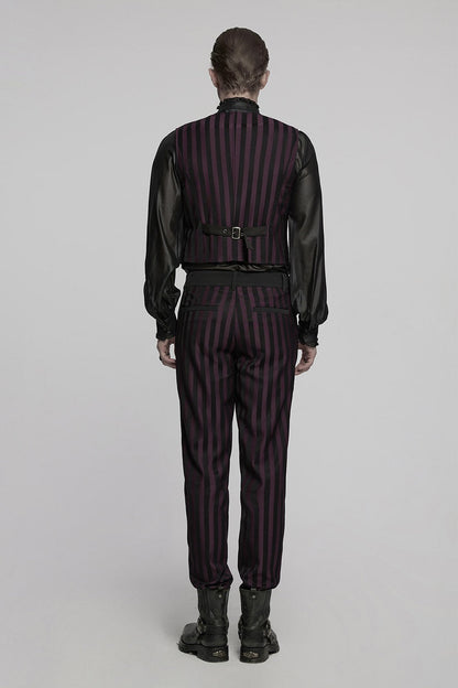 Crimson Manor Striped Pants [Black/Red]