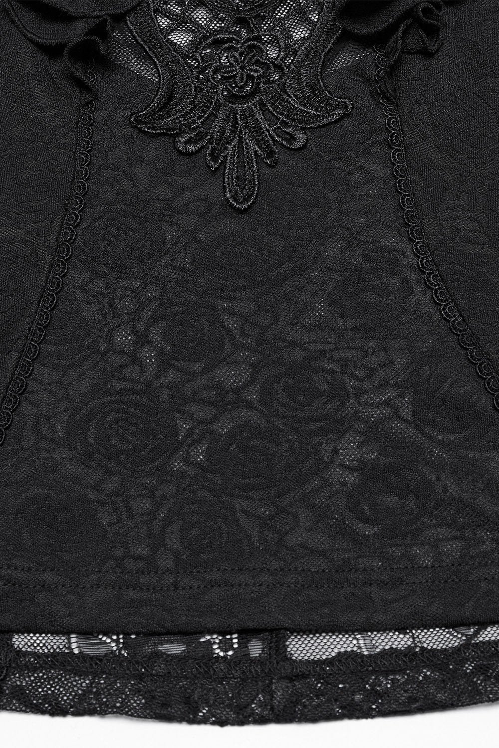 Aurora Ruffled Rose Lace Top