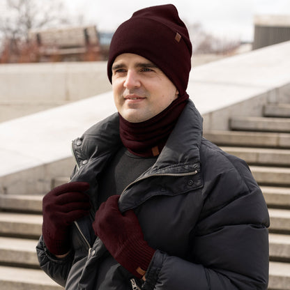 Men's Knit Beanie & Gloves 2-Piece
