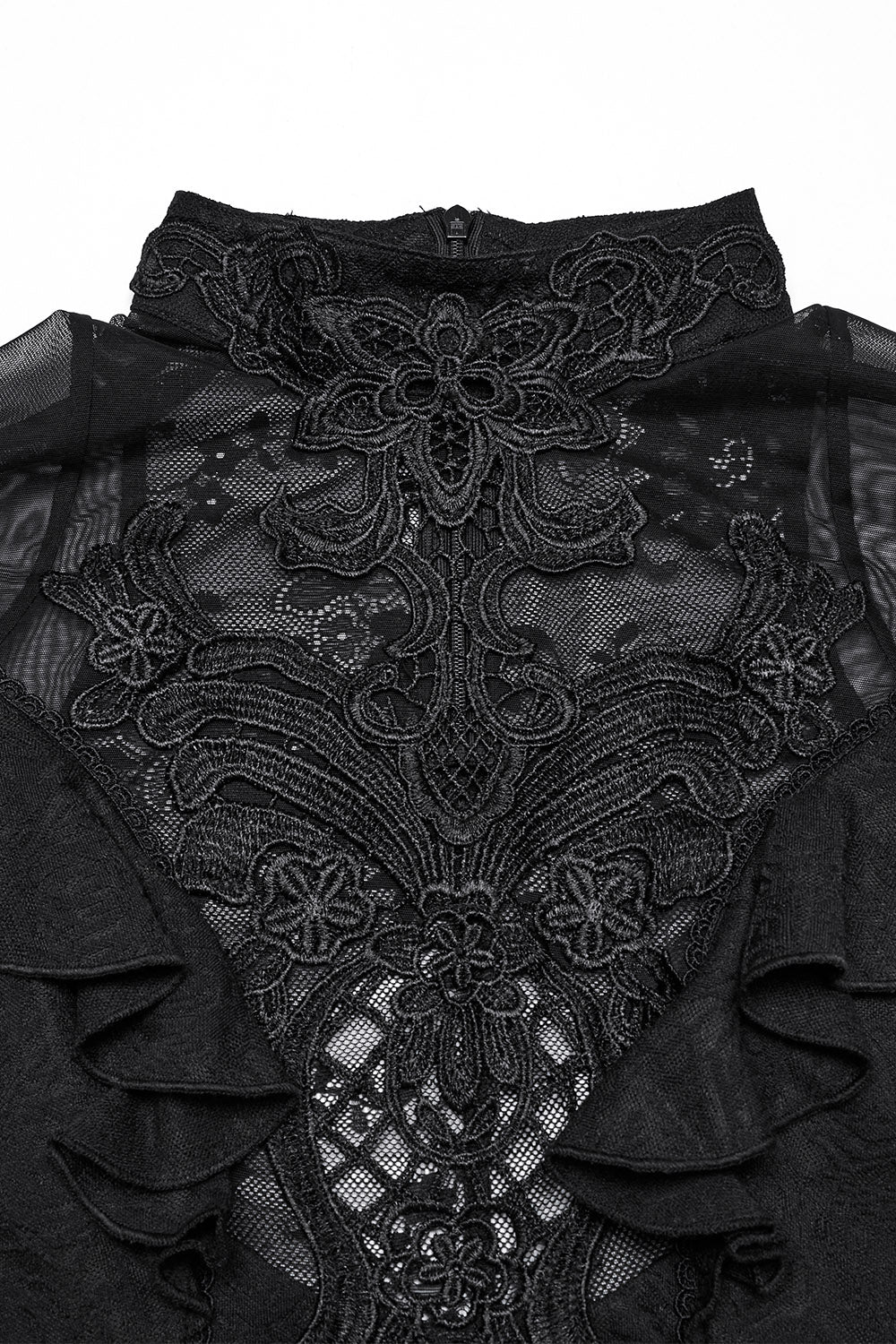 Aurora Ruffled Rose Lace Top
