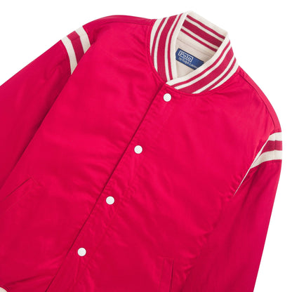 Satin Varsity Jacket | Ralph Red