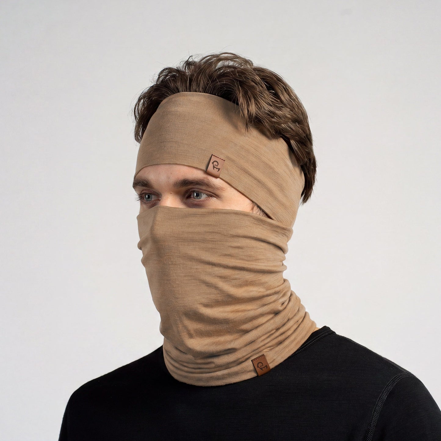 Men's Headband & Gaiter 2-Piece Beige