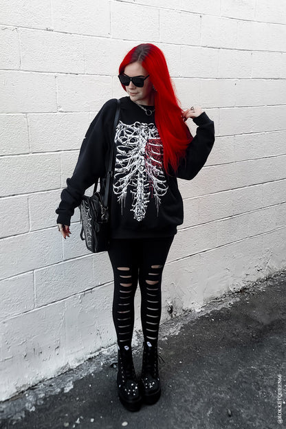 Bleeding Heart Skeleton Sweatshirt