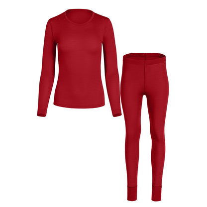 100% Merino Lightweight Base Layer Set Royal Cherry