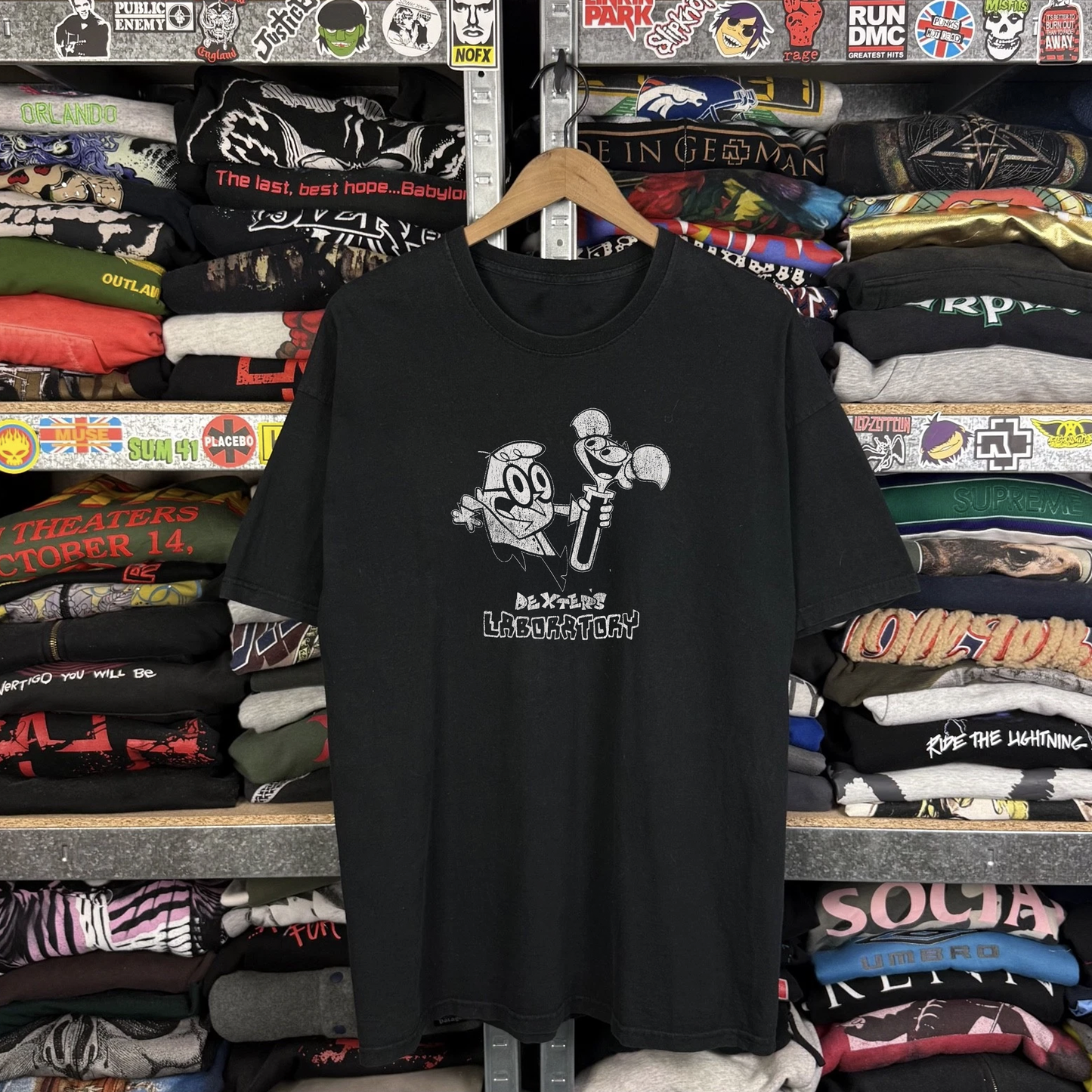 90s Dexter's Laboratory Washed Black Tee